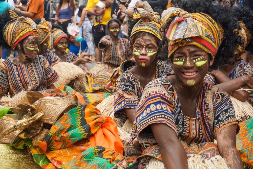 Philippines festival with colorful costumes and traditional dance performers